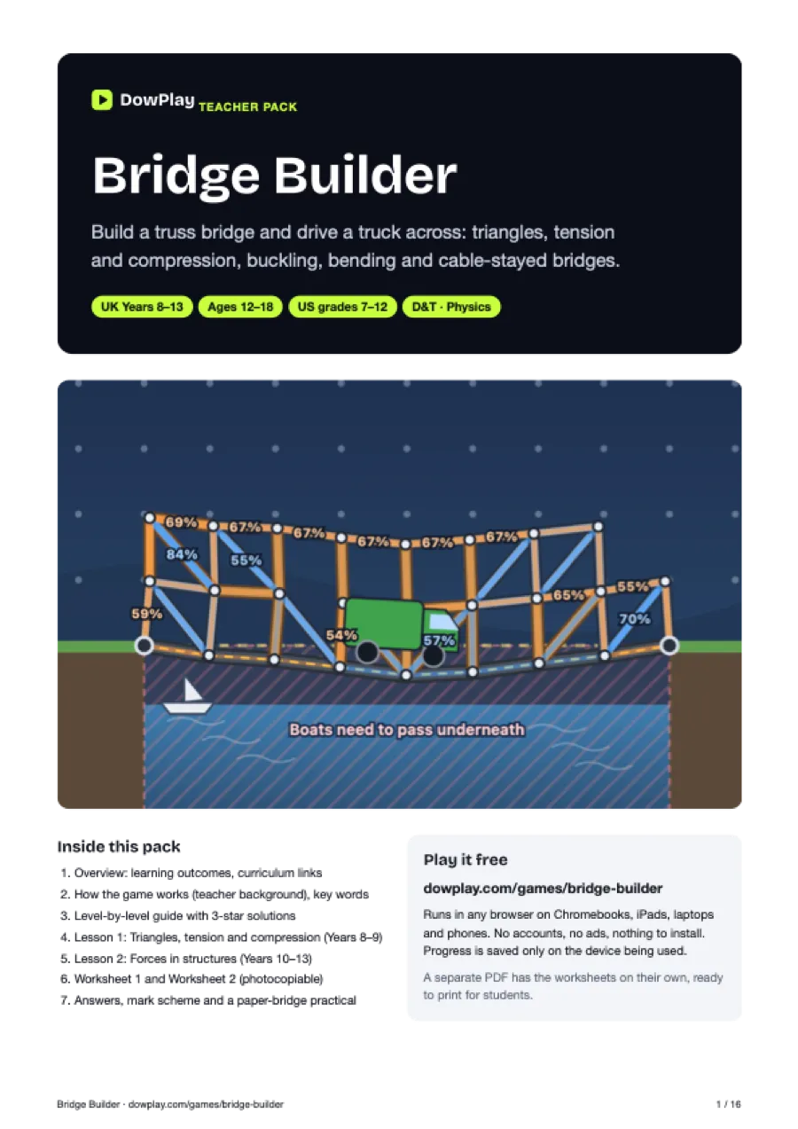 Cover of the Bridge Builder teacher pack